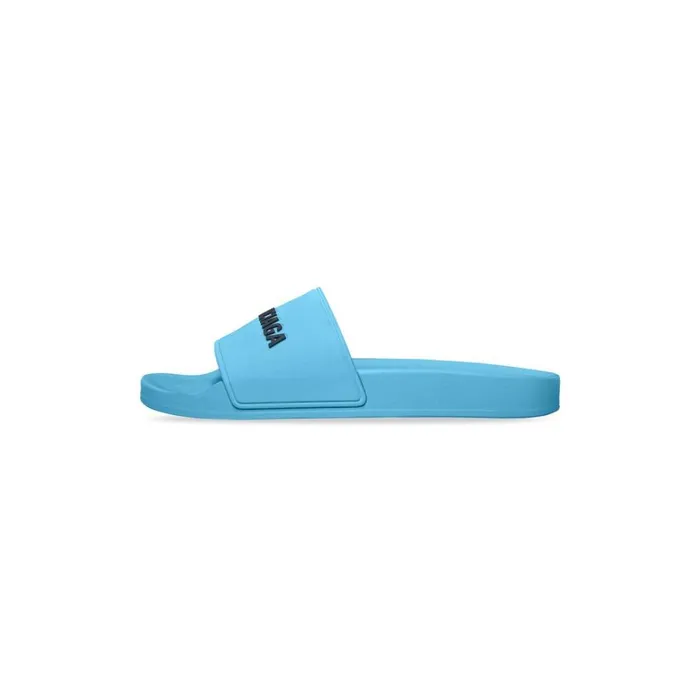 Men Sandals and Mules Balenciaga Pool Slide Sandal In Blue Sky