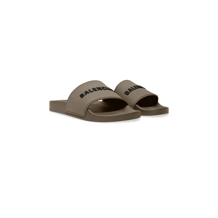Men Sandals and Mules Balenciaga Pool Slide Sandal In Brown
