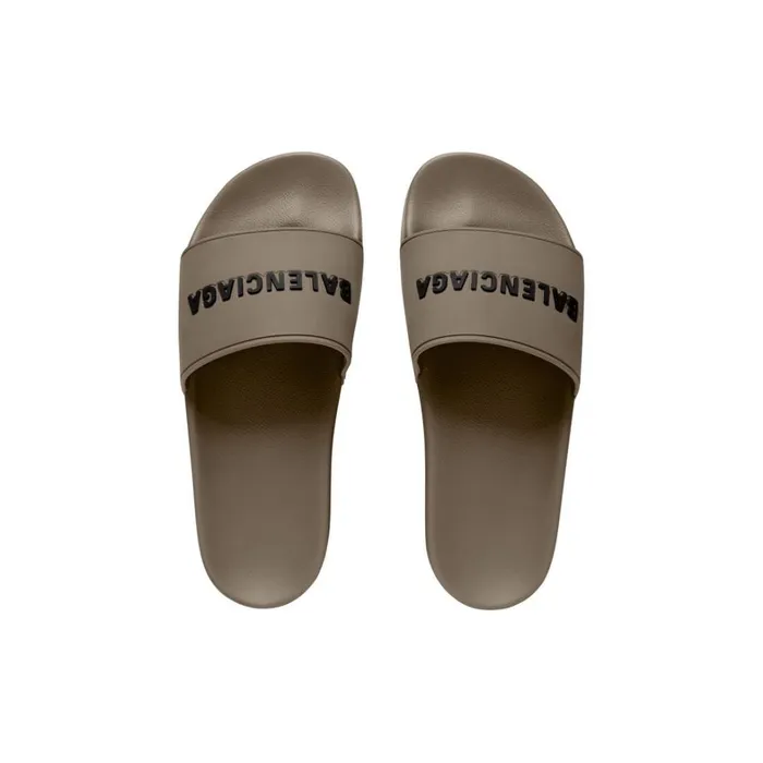 Men Sandals and Mules Balenciaga Pool Slide Sandal In Brown