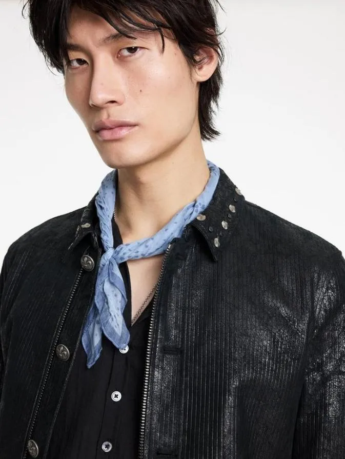 Men Scarves and Ties John Varvatos SAVOY BANDANA Blue Mist
