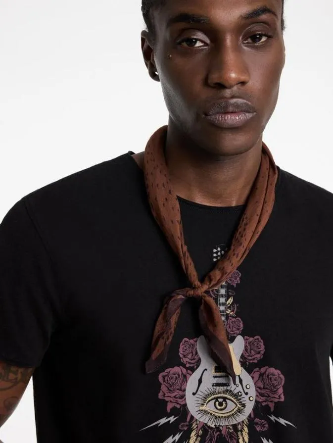 Men Scarves and Ties John Varvatos SAVOY BANDANA Hazelnut