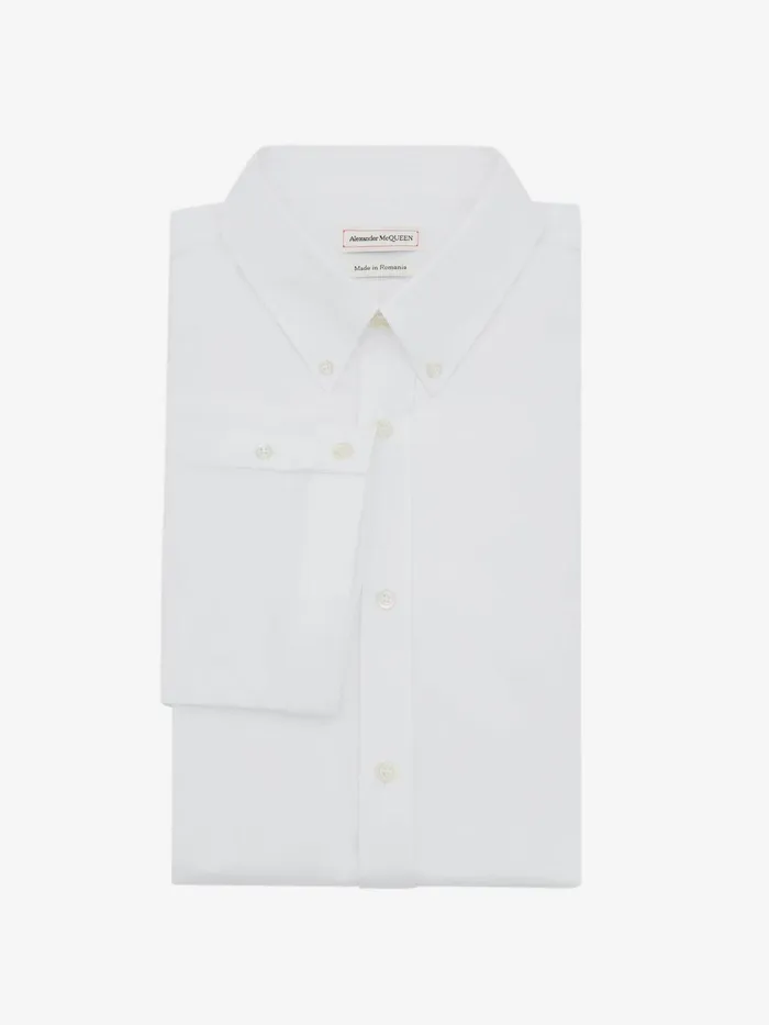 Men Shirts Alexander McQueen Cotton Poplin Shirt White