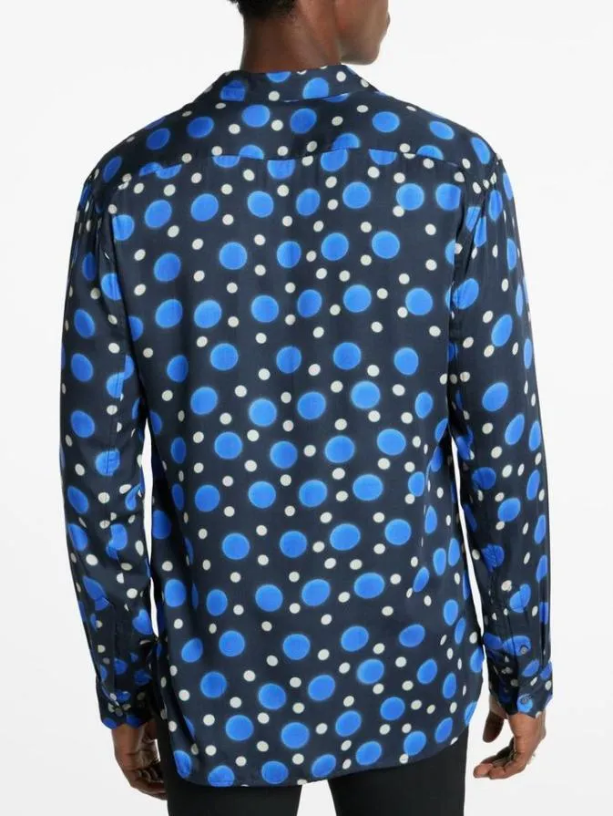 Men Shirts John Varvatos BOWIE GEOMETRIC SHIRT Navy