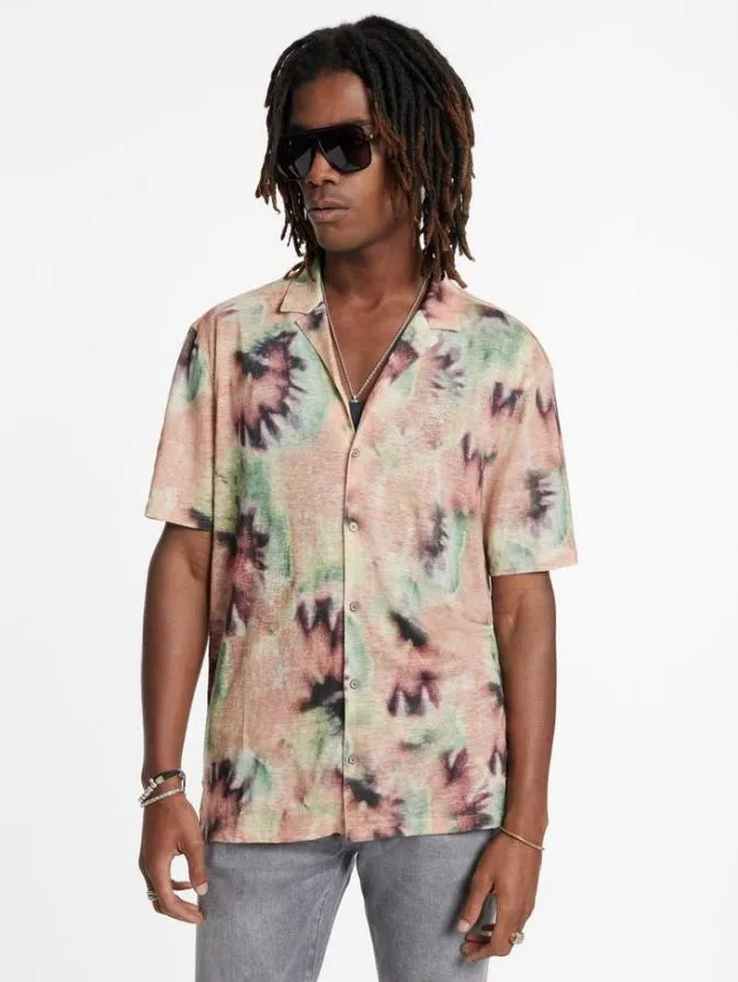 Men Shirts John Varvatos ESTRELA CAMP SHIRT Misty Rose