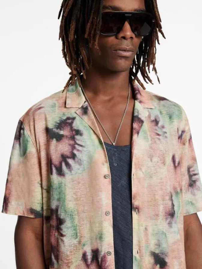 Men Shirts John Varvatos ESTRELA CAMP SHIRT Misty Rose