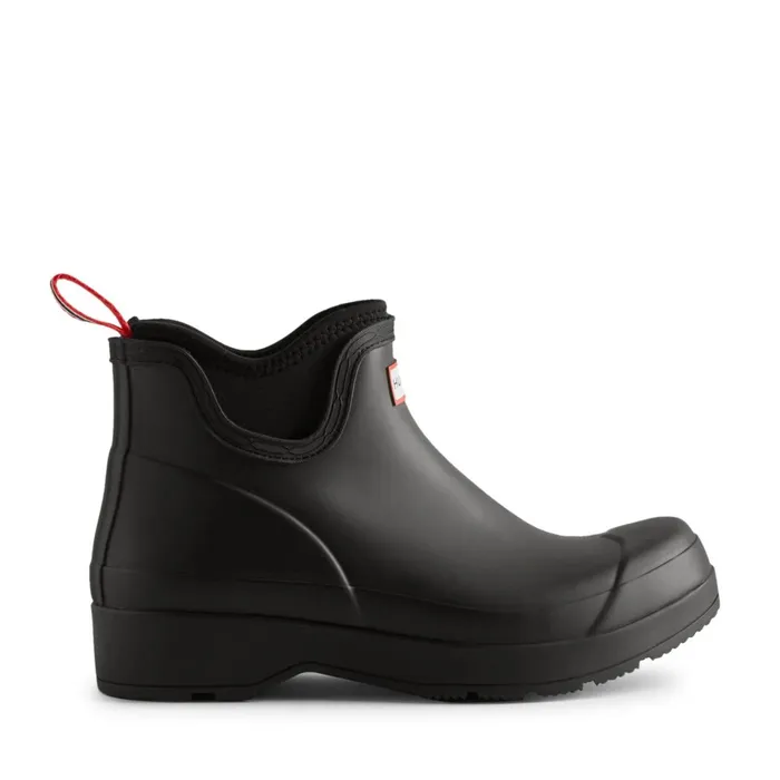 Men Short and Ankle Boots Hunter Boots PLAY Neoprene Rain Boots Black