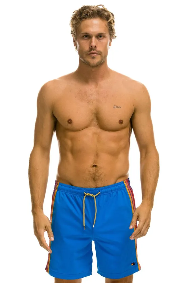 Men Shorts Aviator Nation 5 Stripe Flex Shorts 7 Inch 8211 Parrot