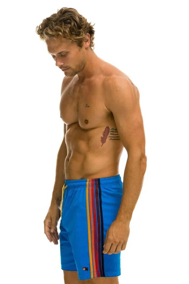 Men Shorts Aviator Nation 5 Stripe Flex Shorts 7 Inch 8211 Parrot