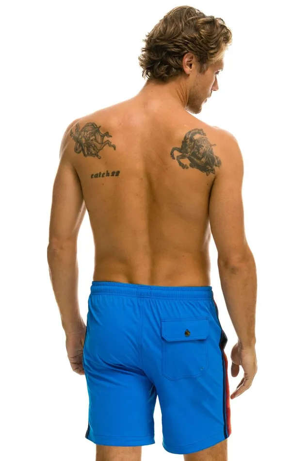 Men Shorts Aviator Nation 5 Stripe Flex Shorts 7 Inch 8211 Parrot
