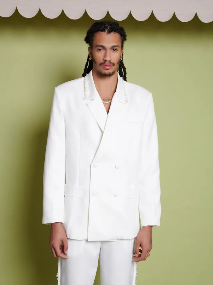 Men Sister Jane Jackets Harlow Pearl Blazer Pearl Ivory