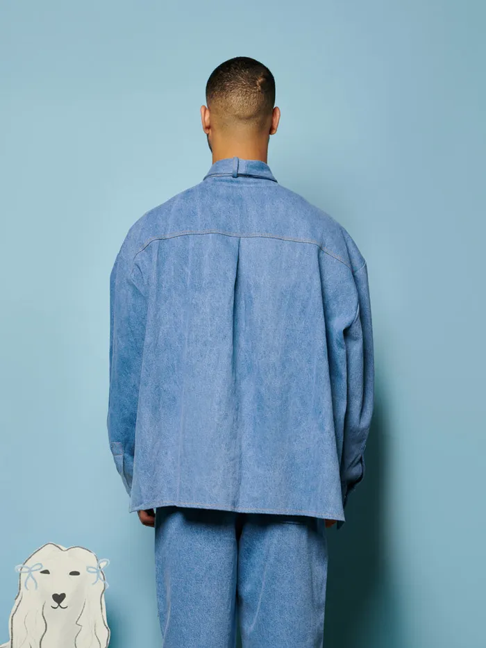 Men Sister Jane Shirts Lincoln Denim Bow Shirt Washed Denim