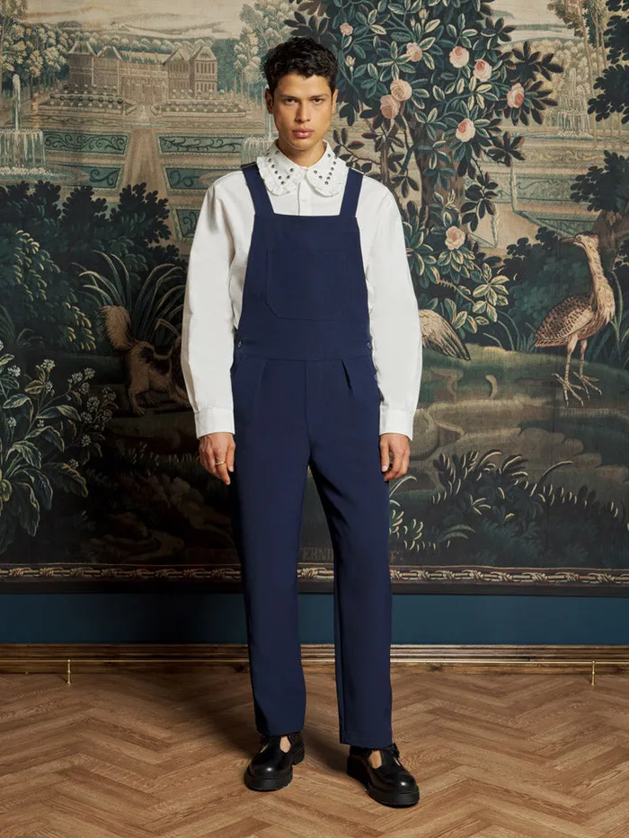 Men Sister Jane Trousers Lucky Dungarees Navy Blue