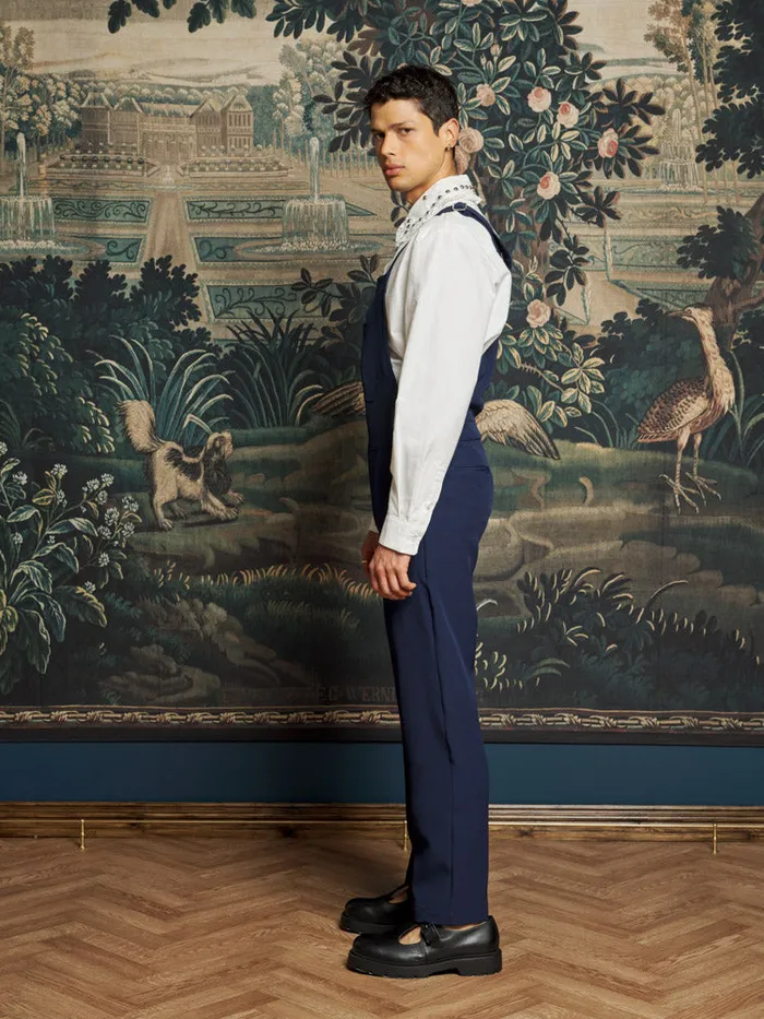 Men Sister Jane Trousers Lucky Dungarees Navy Blue