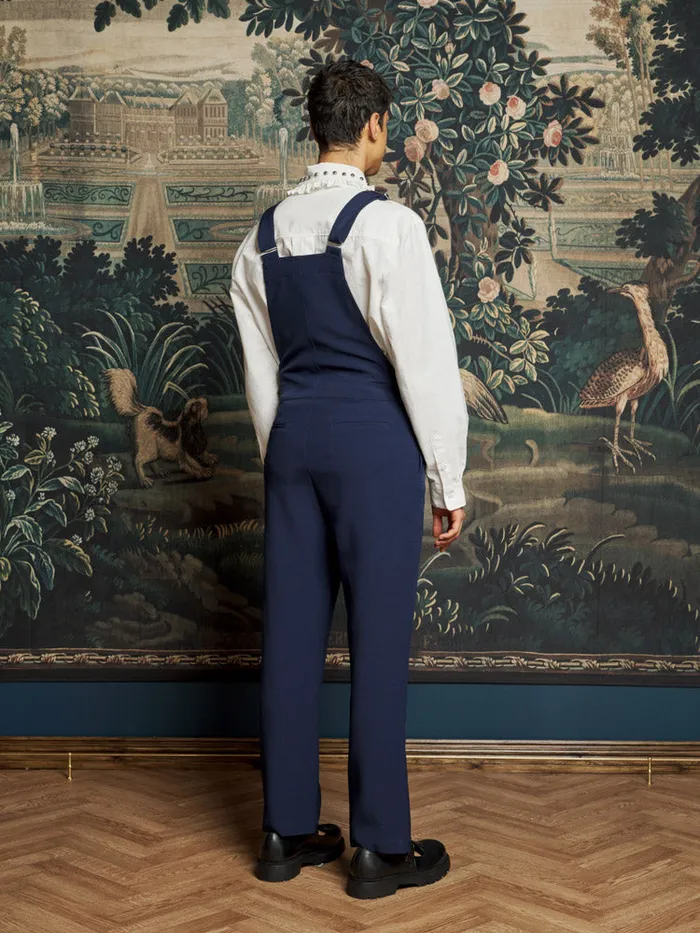 Men Sister Jane Trousers Lucky Dungarees Navy Blue