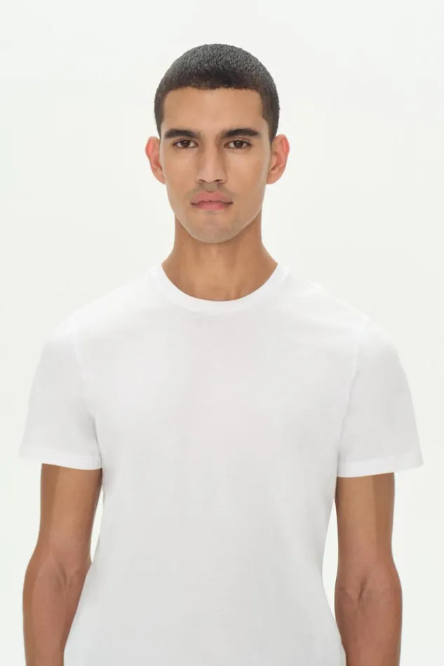Men Smooth Cotton Crewneck White Jonathan Simkhai Tops and TShirts