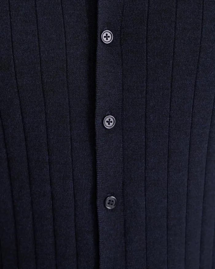 Men Sportscraft Knitwear Angus Merino Knit Cardigan Navy