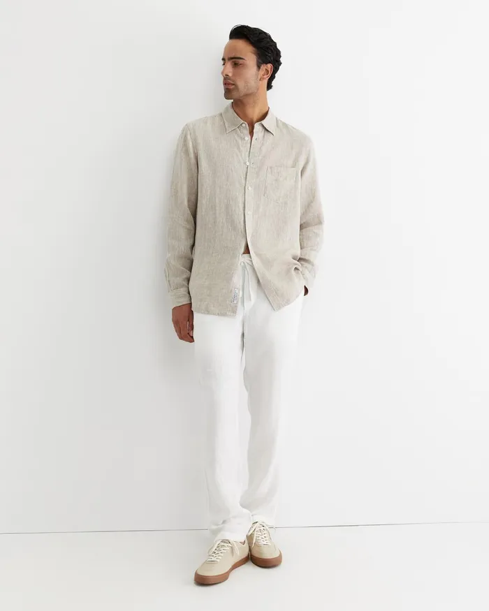 Men Sportscraft Pants Caffery Linen Pant White