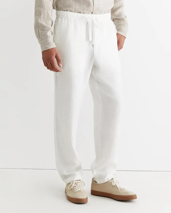Men Sportscraft Pants Caffery Linen Pant White