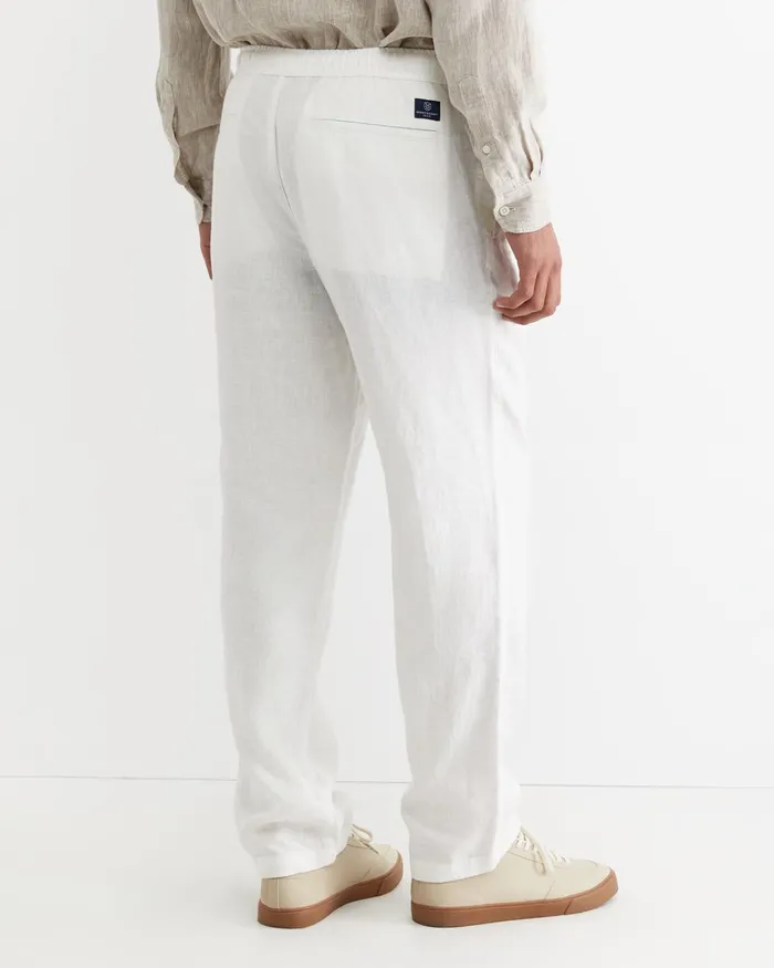 Men Sportscraft Pants Caffery Linen Pant White