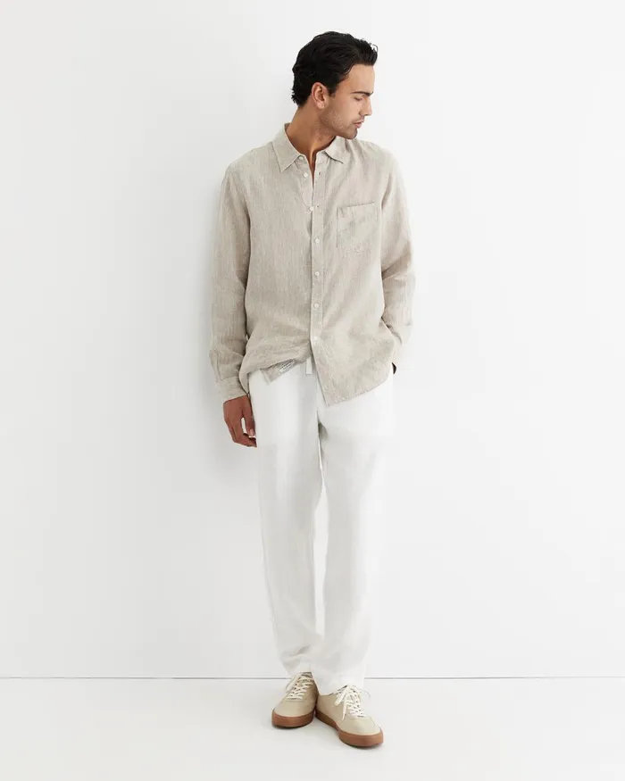 Men Sportscraft Pants Caffery Linen Pant White