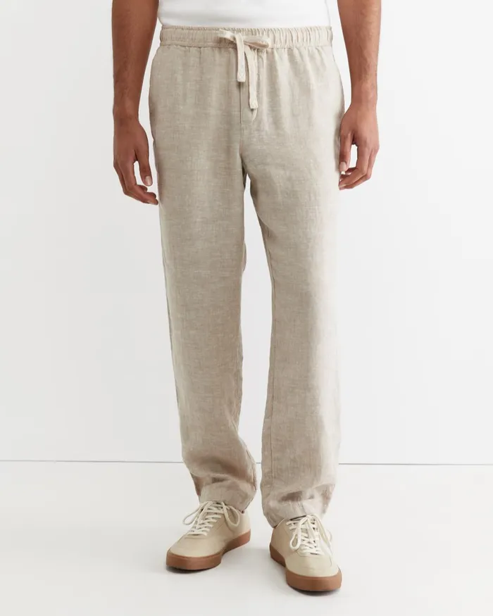 Men Sportscraft Pants Caffery Yarn Dyed Linen Pant Cappuccino