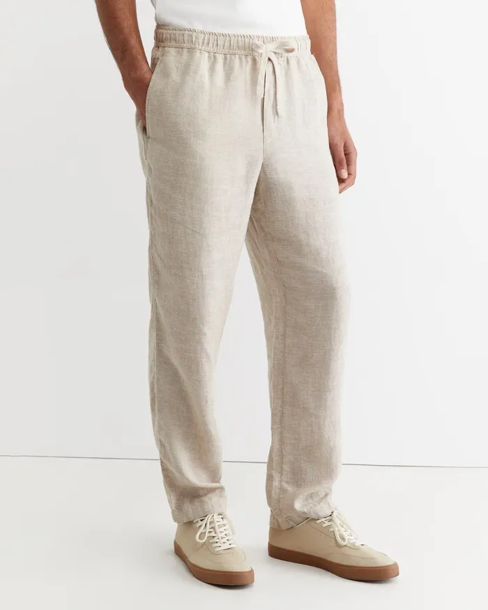 Men Sportscraft Pants Caffery Yarn Dyed Linen Pant Cappuccino