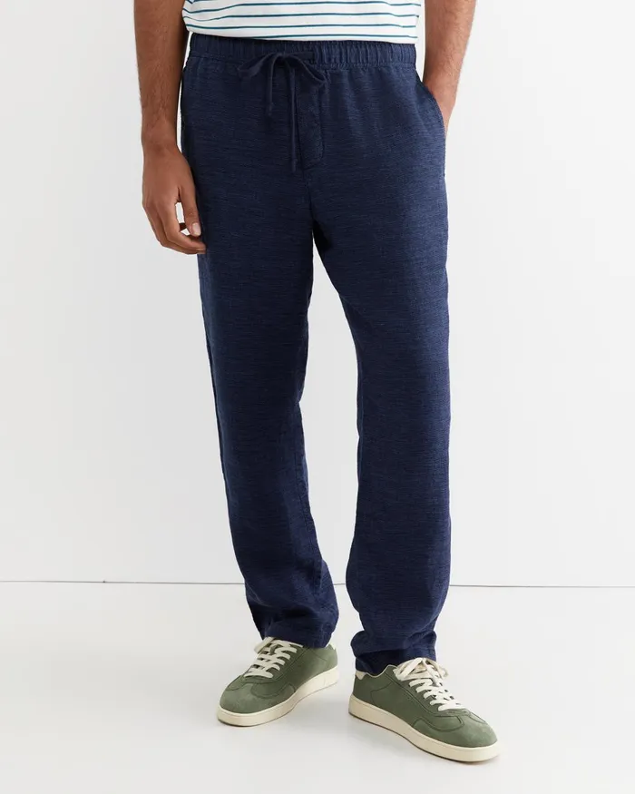 Men Sportscraft Pants Caffery Yarn Dyed Linen Pant Navy
