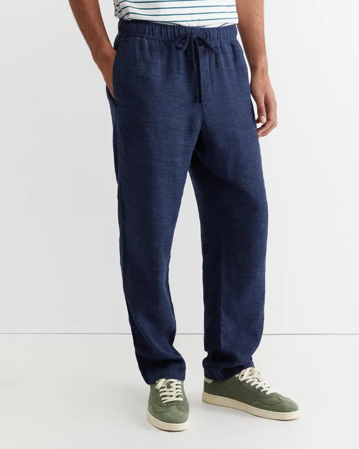 Men Sportscraft Pants Caffery Yarn Dyed Linen Pant Navy