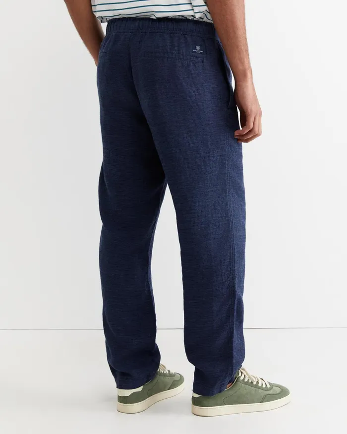 Men Sportscraft Pants Caffery Yarn Dyed Linen Pant Navy