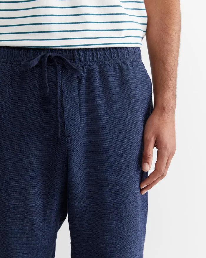 Men Sportscraft Pants Caffery Yarn Dyed Linen Pant Navy