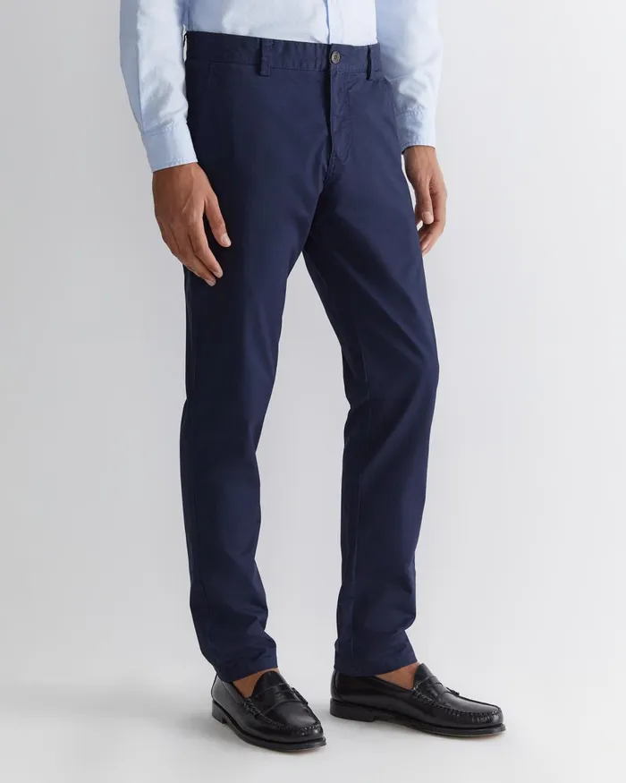 Men Sportscraft Pants Smith Tapered Chinos French Navy