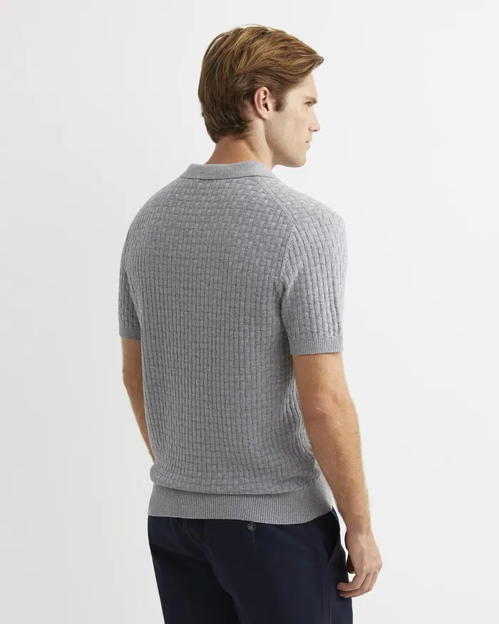 Men Sportscraft TShirts and Polos Bryant Knitted Polo Grey Melange