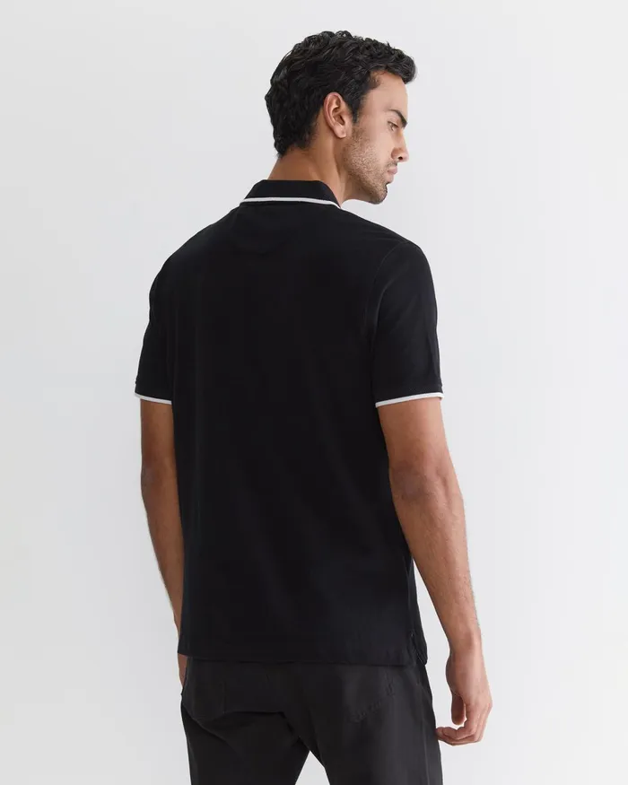 Men Sportscraft TShirts and Polos Sc Tipped Pique Polo Black