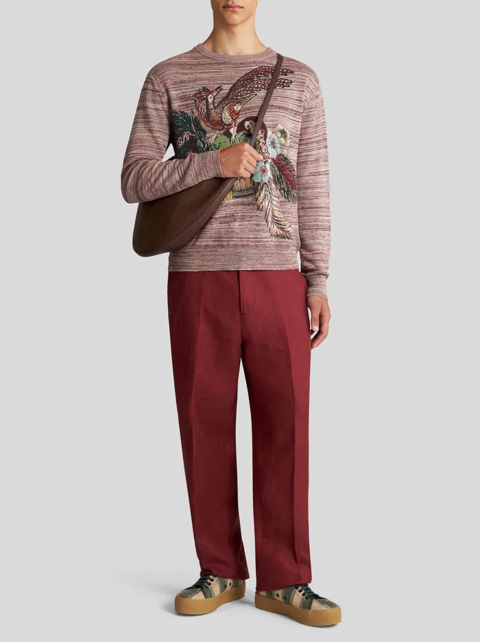 Men Striped Silk And Cotton Sweater Etro Knitwear