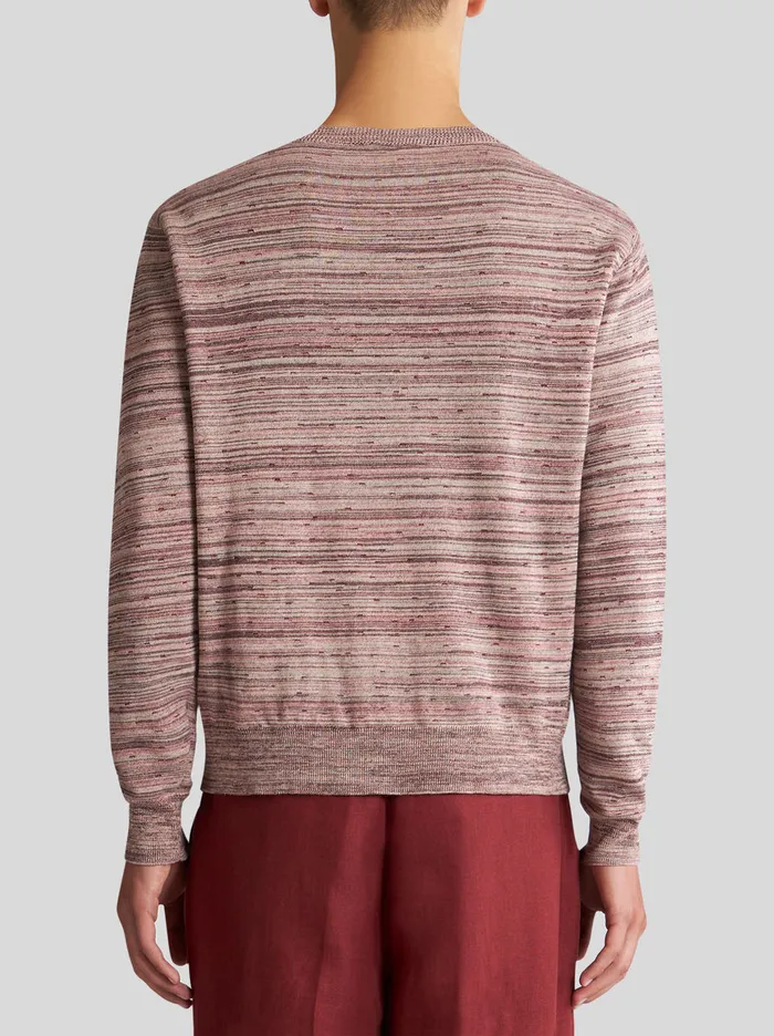 Men Striped Silk And Cotton Sweater Etro Knitwear