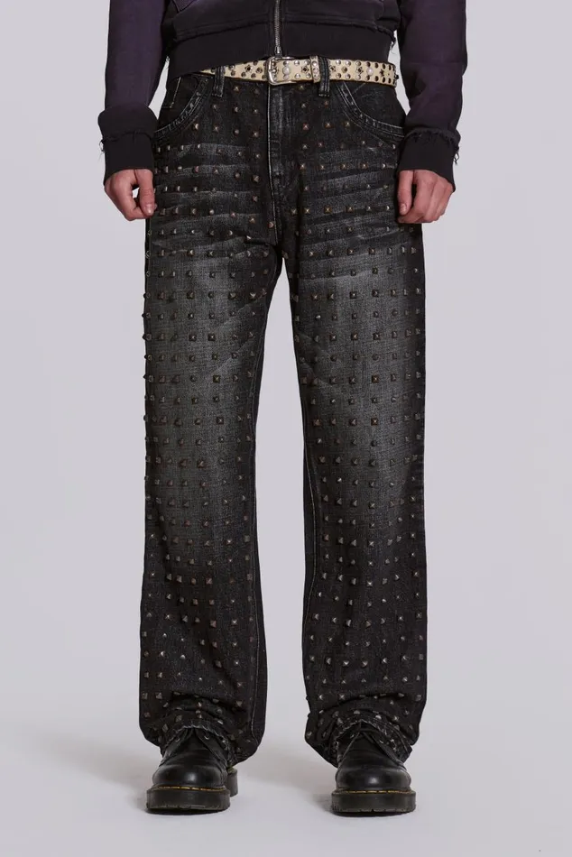 Men Stud Scott Jean Jaded London Baggy Jeans