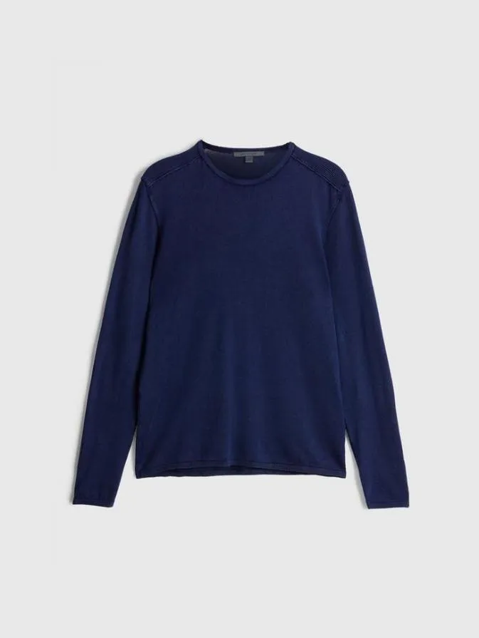 Men Sweaters John Varvatos WALTER CREW NECK SWEATER Deep Blue