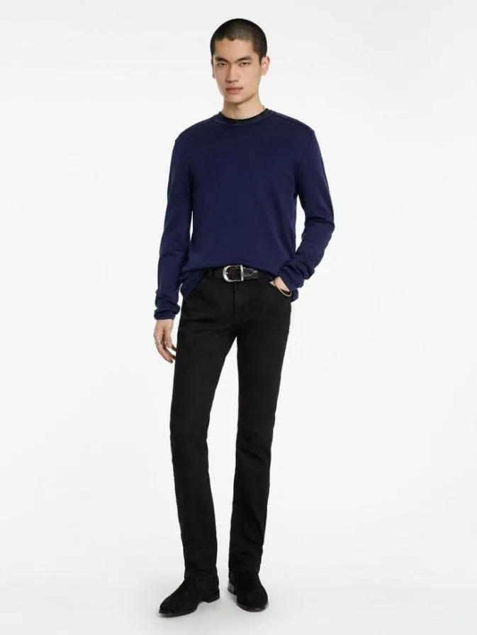Men Sweaters John Varvatos WALTER CREW NECK SWEATER Deep Blue