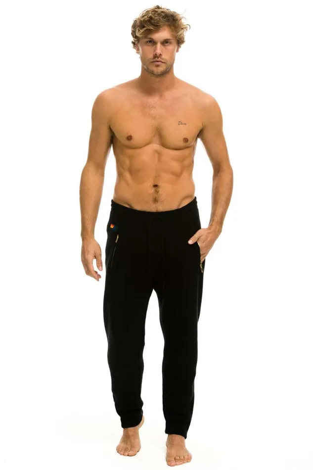 Men Sweatpants Aviator Nation Vintage Cabin Cashmere Sweater Pant Black