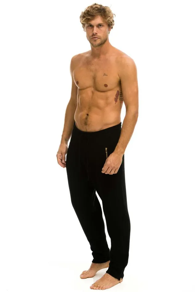 Men Sweatpants Aviator Nation Vintage Cabin Cashmere Sweater Pant Black