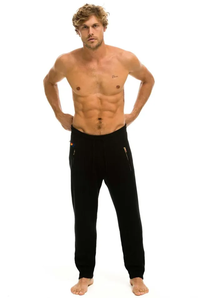 Men Sweatpants Aviator Nation Vintage Cabin Cashmere Sweater Pant Black