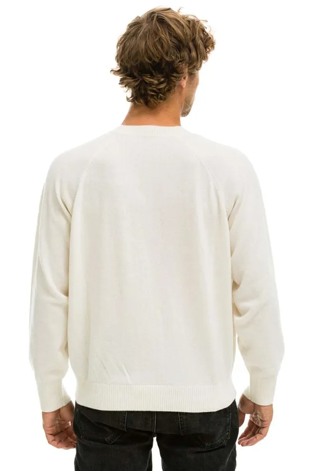 Men Sweatshirts Aviator Nation Unisex Bolt Cashmere Light Sweater 8211 Vintage White Black Bolt