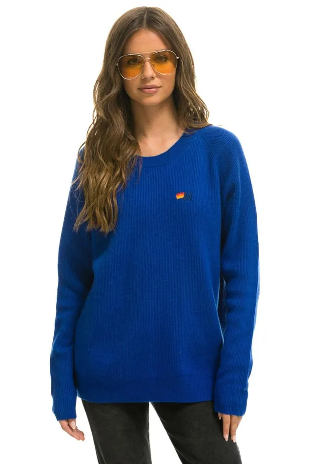 Men Sweatshirts Aviator Nation Vintage Cabin 2 Unisex Cashmere Sweater 8211 Lapis Men Sweatshirts Aviator Nation Vintage Cabin 2 Unisex Cashmere Sweater 8211 Lapis