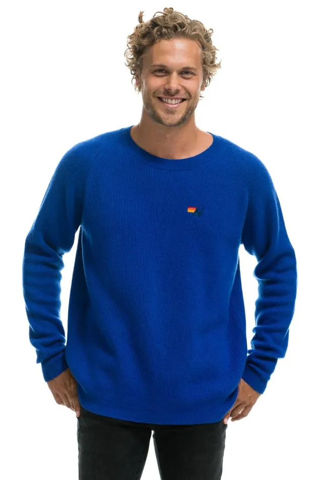 Men Sweatshirts Aviator Nation Vintage Cabin 2 Unisex Cashmere Sweater 8211 Lapis