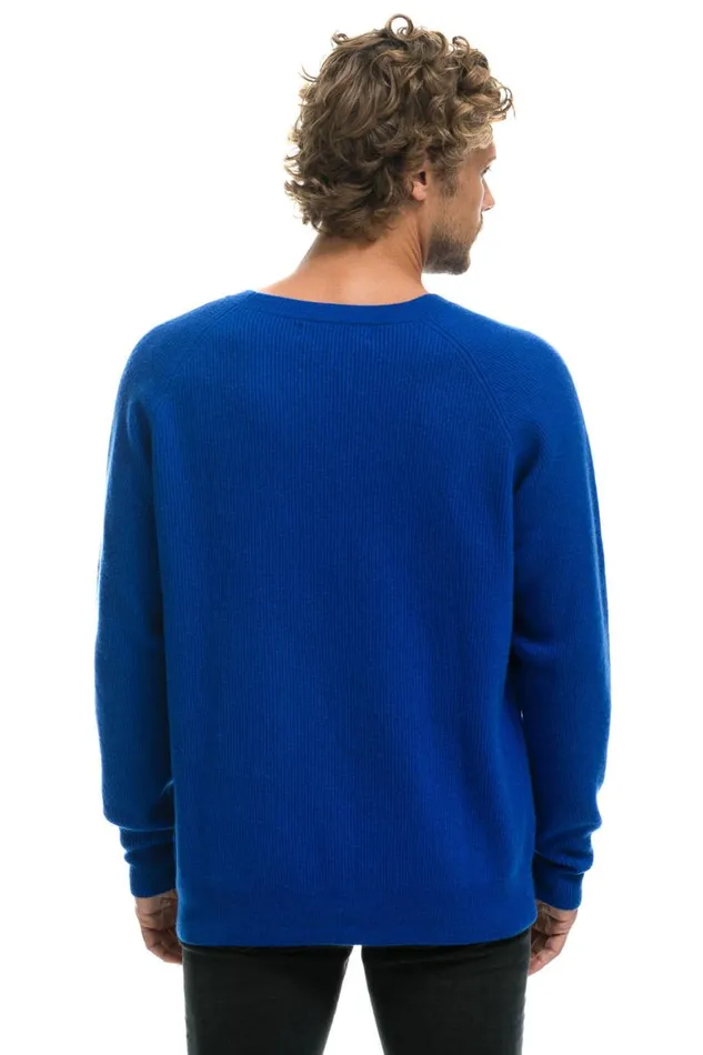 Men Sweatshirts Aviator Nation Vintage Cabin 2 Unisex Cashmere Sweater 8211 Lapis