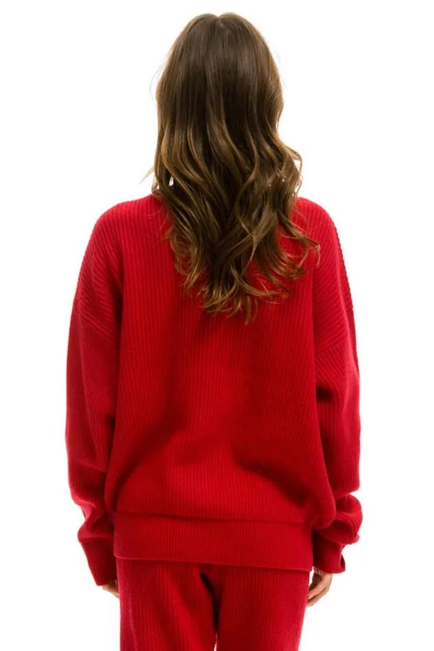 Men Sweatshirts Aviator Nation Vintage Cabin Unisex Cashmere Sweater 8211 Cherry