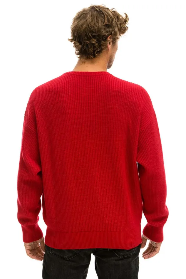 Men Sweatshirts Aviator Nation Vintage Cabin Unisex Cashmere Sweater 8211 Cherry