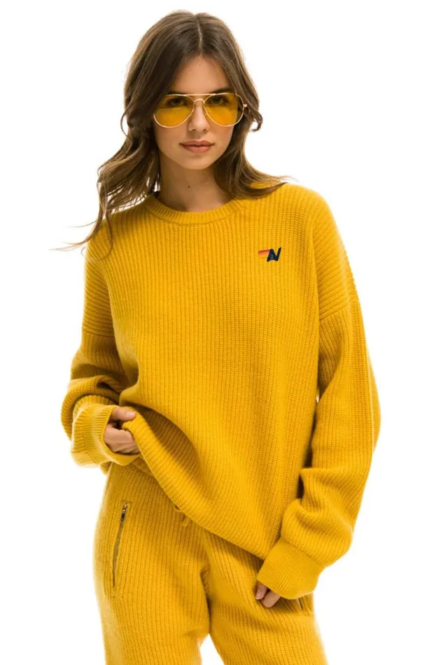 Men Sweatshirts Aviator Nation Vintage Cabin Unisex Cashmere Sweater 8211 Gold