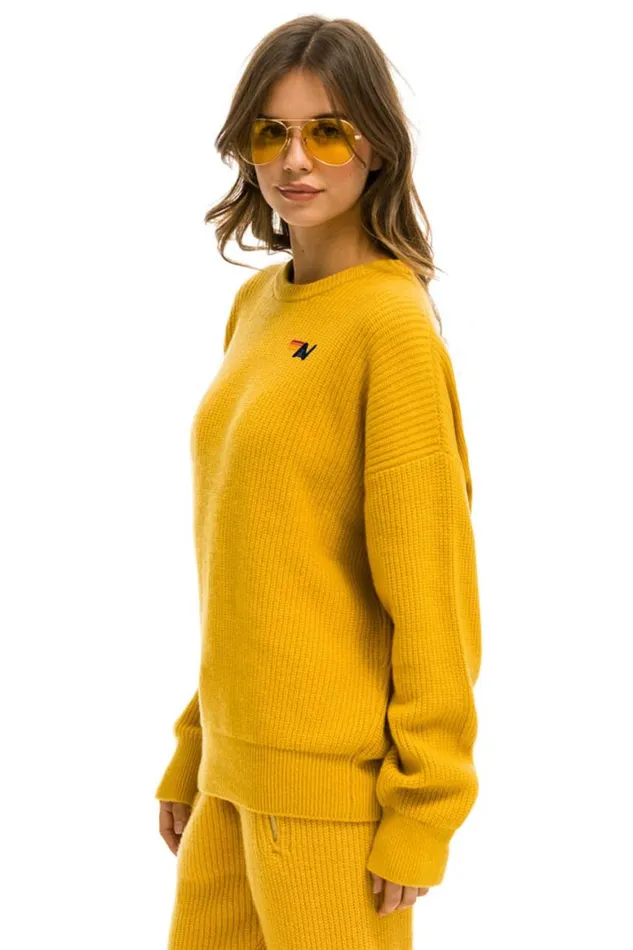 Men Sweatshirts Aviator Nation Vintage Cabin Unisex Cashmere Sweater 8211 Gold
