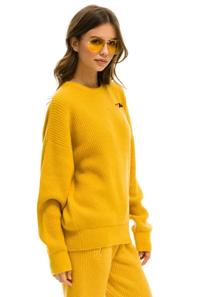 Men Sweatshirts Aviator Nation Vintage Cabin Unisex Cashmere Sweater 8211 Gold